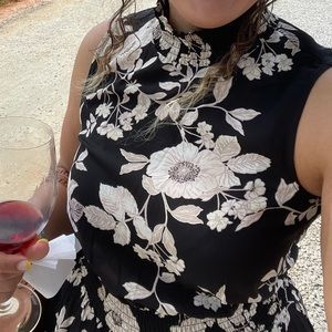 High neck floral dress